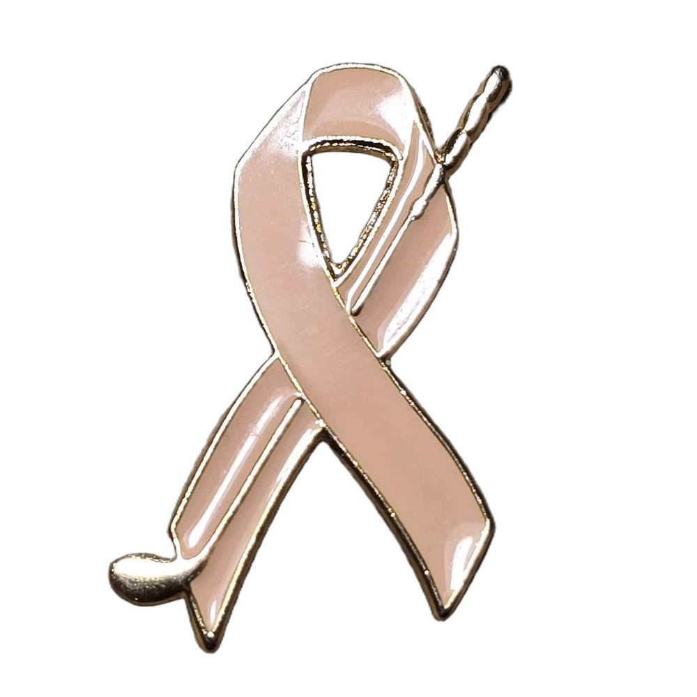 Pink Ribbon Golf Club Awareness Metal Lapel Vest Hat Pin K4